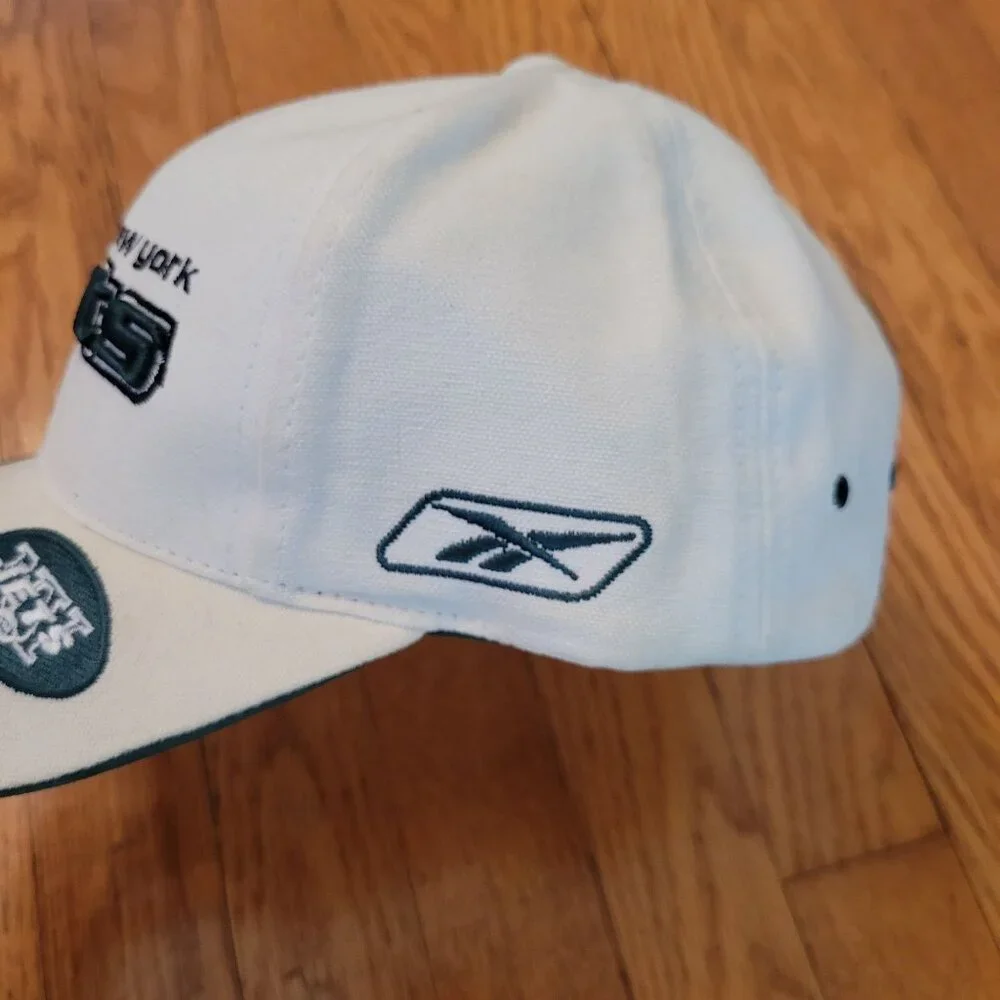 Vintage Reebok NFL Pro Line New York Jets Hat White Green OS Adjustable Football